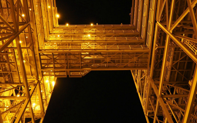 Tower lights night sky architecture free wallpaper for desktop - medium preview image