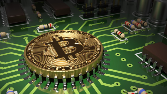 Bitcoin circuit futurism tech beeple free wallpaper for desktop - medium preview image