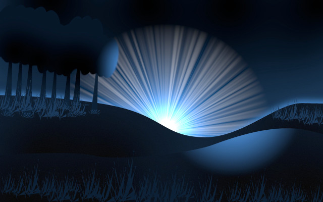 Blue sky sunburst trees fireworks free wallpaper for desktop - medium preview image