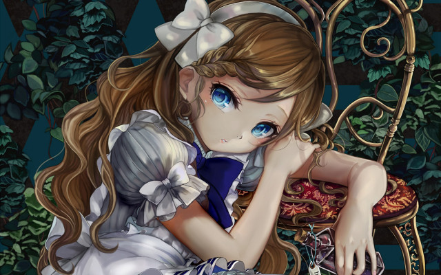 Alice prin bow blue dress free wallpaper for desktop - medium preview image