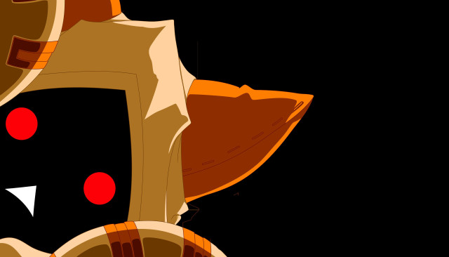 Stylized cat red eyes tail free wallpaper for desktop - medium preview image