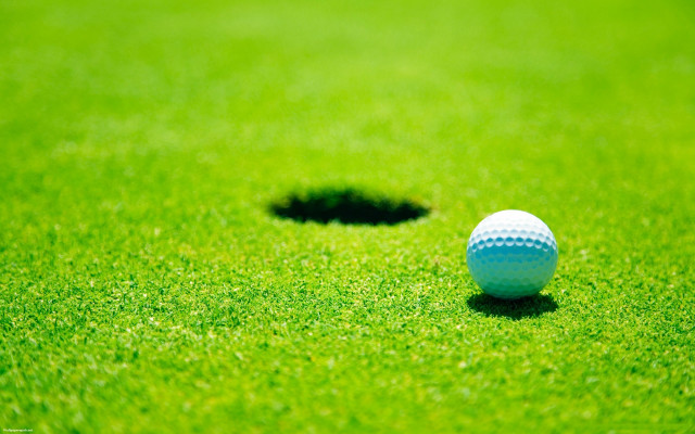 Golf ball in hole precisionism free wallpaper for desktop - medium preview image