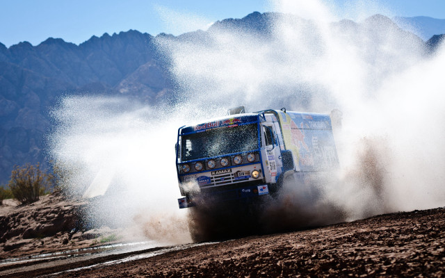 Truck dirt field mountain dust free wallpaper for desktop - medium preview image