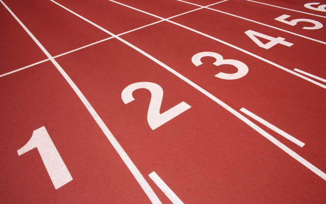 Red track white lines girls free wallpaper for desktop - medium preview image