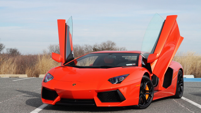 Bright orange sports car open #4 free wallpaper for desktop - medium preview image
