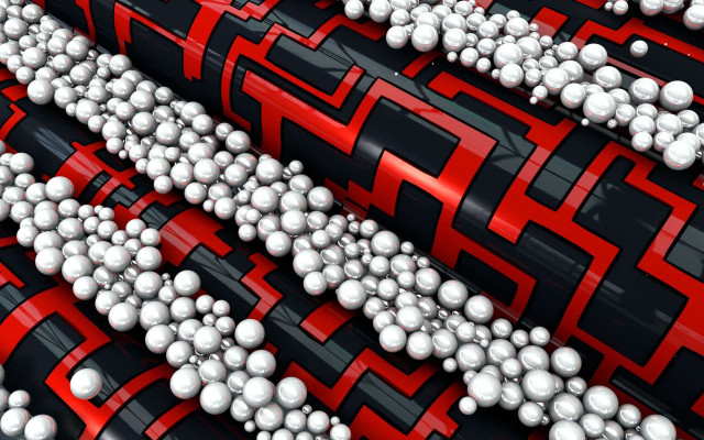 Red black white balls chains free wallpaper for desktop - medium preview image