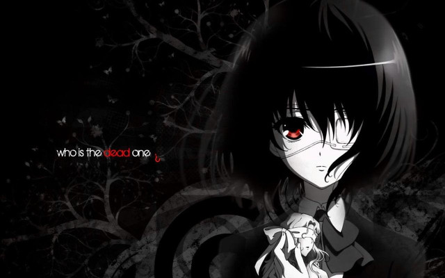 Girl red eyes black coat free wallpaper for desktop - medium preview image