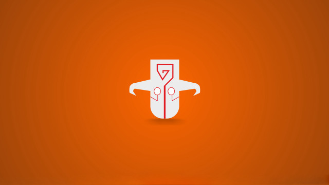 White orange logo person knife free wallpaper for desktop - medium preview image