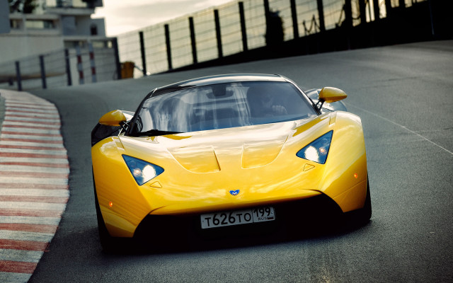 Yellow sports car race track #16 free wallpaper for desktop - medium preview image