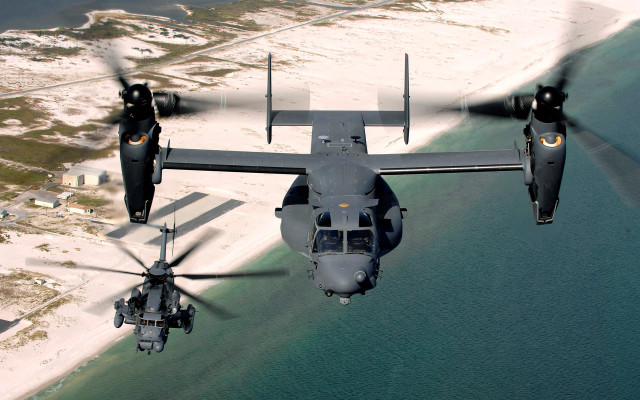 Military plane beach ocean helicopter free wallpaper for desktop - medium preview image