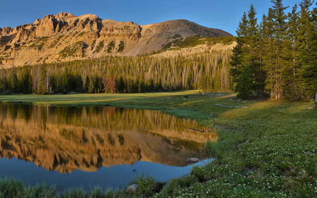 Mountain lake forest sky nature #8 free wallpaper for desktop - medium preview image