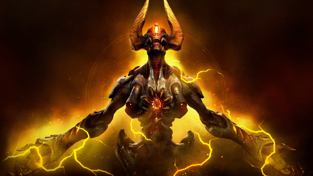 Demonic horns fire lightning wings free wallpaper for desktop - medium preview image