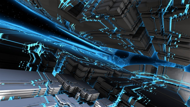 Futuristic abstract background blue lines free wallpaper for desktop - medium preview image