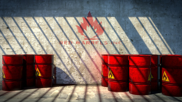 Red barrels canadian flag shrine free wallpaper for desktop - medium preview image