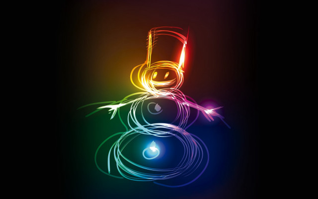 Colorful snowman holography lighting magic free wallpaper for desktop - medium preview image