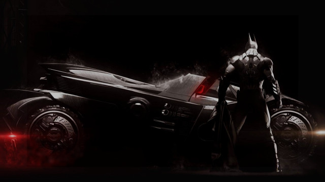 Batman car bat night red free wallpaper for desktop - medium preview image