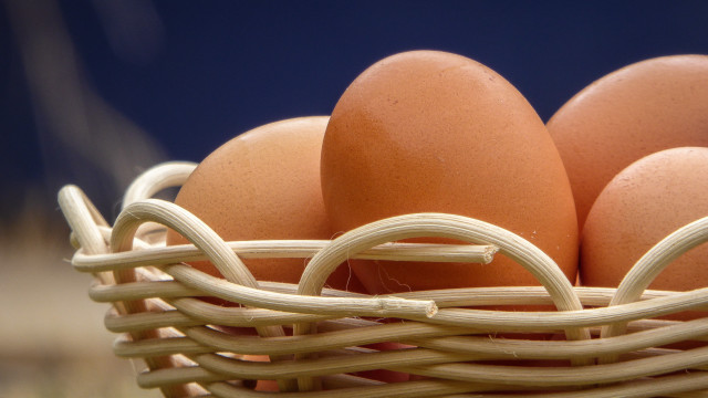 Basket eggs table blue background free wallpaper for desktop - medium preview image