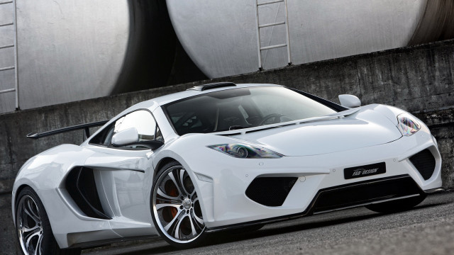 White sports car tunnel pipe free wallpaper for desktop - medium preview image