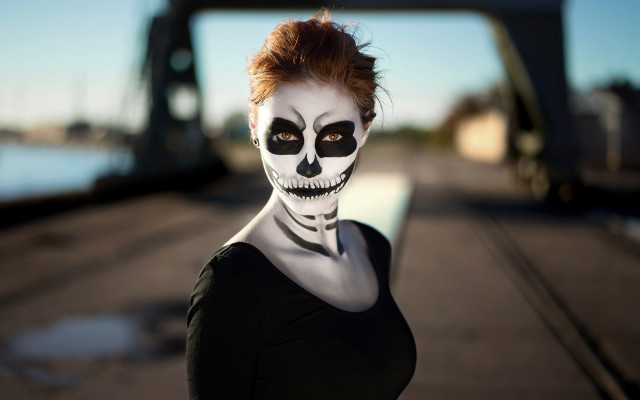 Skeleton makeup gothic bridge beauty free wallpaper for desktop - medium preview image