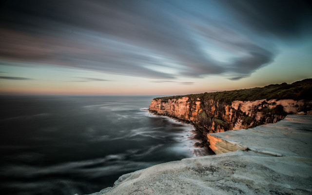 Cliff water sky island mountain free wallpaper for desktop - medium preview image