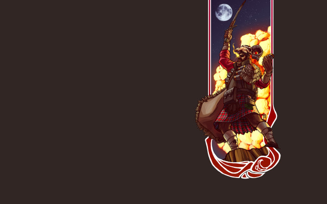 Man kilt sword fire hand free wallpaper for desktop - medium preview image