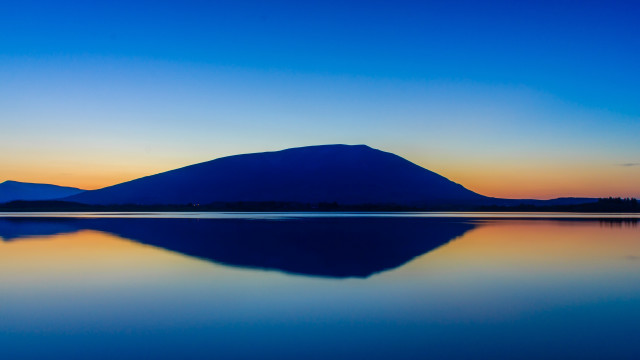 Mountain lake sky sunset symmetry free wallpaper for desktop - medium preview image