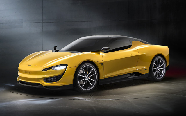 Yellow sports car dark room #24 free wallpaper for desktop - medium preview image