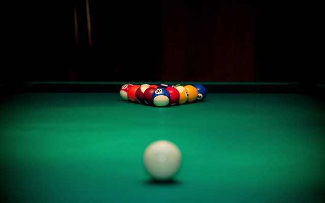 Poolball cue billiards tiltshift planet free wallpaper for desktop - medium preview image