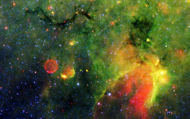 Colorful star cluster space red free wallpaper for desktop - medium preview image