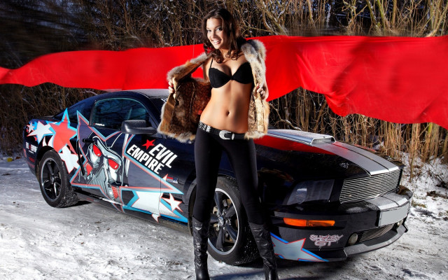 Eve rider bikini snow car free wallpaper for desktop - medium preview image