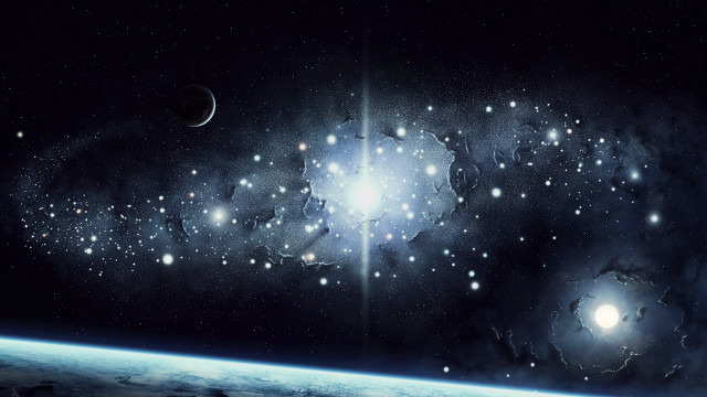 Space planet stars horizon earth free wallpaper for desktop - medium preview image