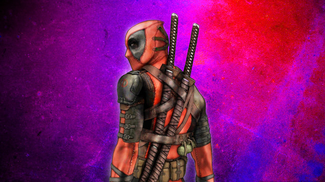 Deadpool swords skull purple background free wallpaper for desktop - medium preview image