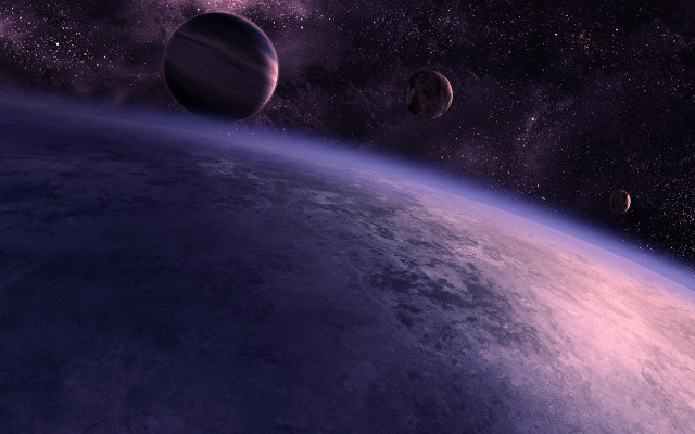 Planetary sky starry background purple free wallpaper for desktop - medium preview image