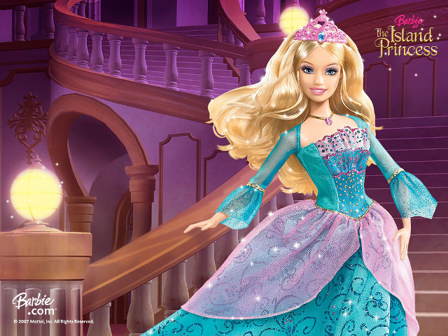 Barbie blue dress staircase purple free wallpaper for desktop - medium preview image