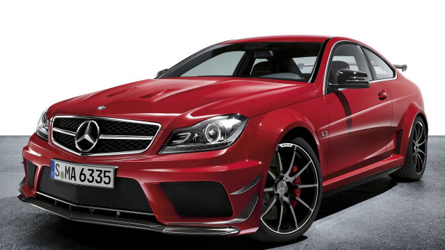 Red mercedes benz coupe garage free wallpaper for desktop - medium preview image