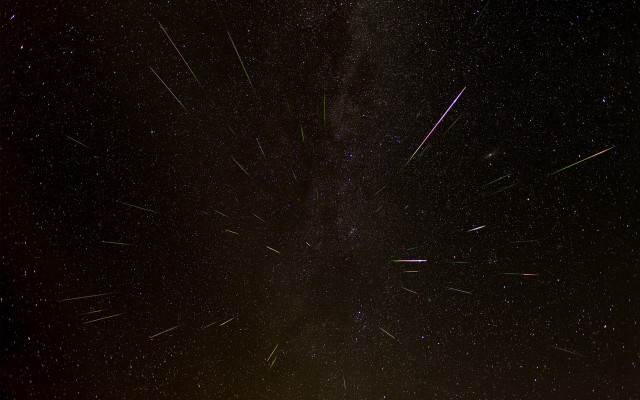 Starry sky night space aurora free wallpaper for desktop - medium preview image