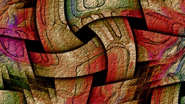Colorful abstract knot geometric cubist free wallpaper for desktop - medium preview image