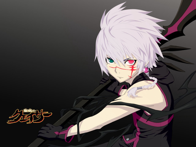 White haired red eyed sword free wallpaper for desktop - medium preview image