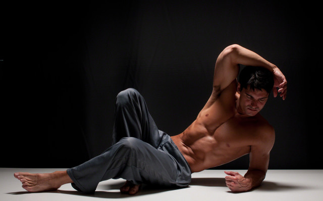 Handstand man dark room blood free wallpaper for desktop - medium preview image