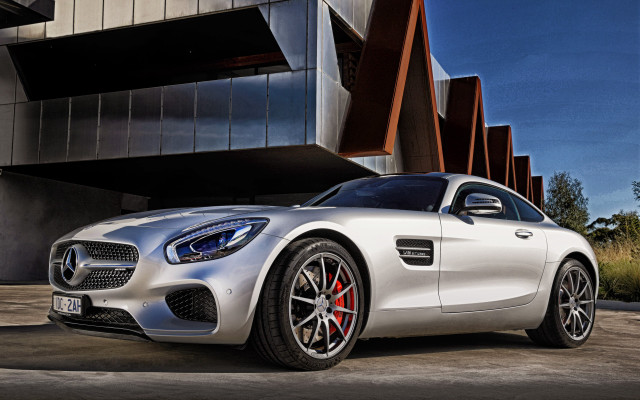 Silver mercedes sports car modern free wallpaper for desktop - medium preview image