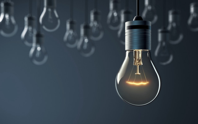 Light bulb with hanging bulbs free wallpaper for desktop - medium preview image