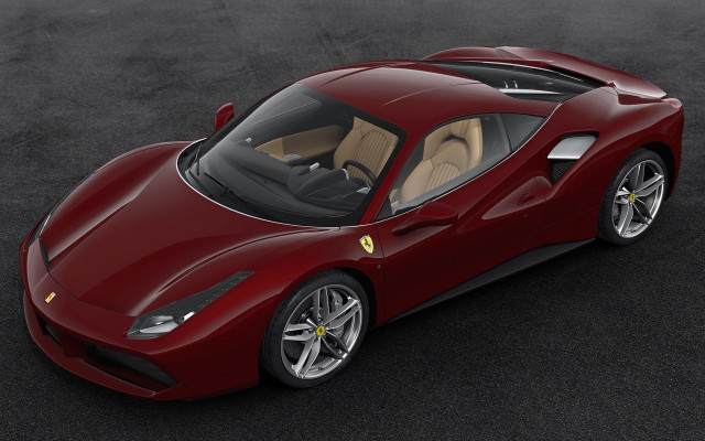 Red sports car top view free wallpaper for desktop - medium preview image