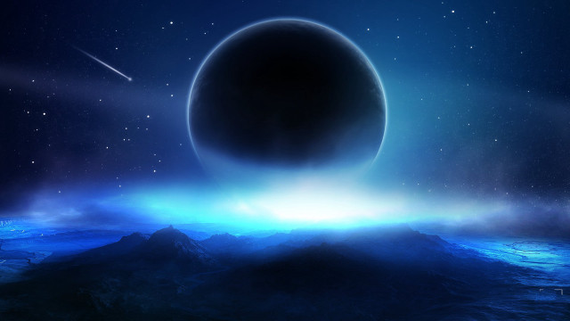 Black object sky bright light free wallpaper for desktop - medium preview image