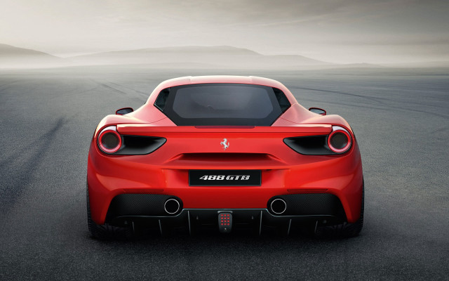 Red sports car rear foggy free wallpaper for desktop - medium preview image