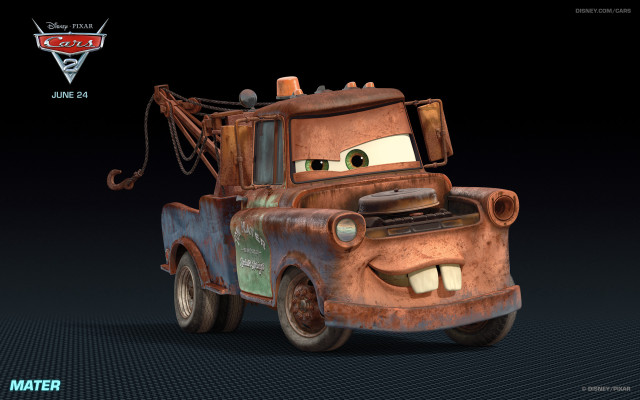 Cartoon character driving tow truck free wallpaper for desktop - medium preview image