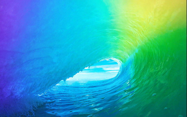 Rainbow wave water blue sky free wallpaper for desktop - medium preview image