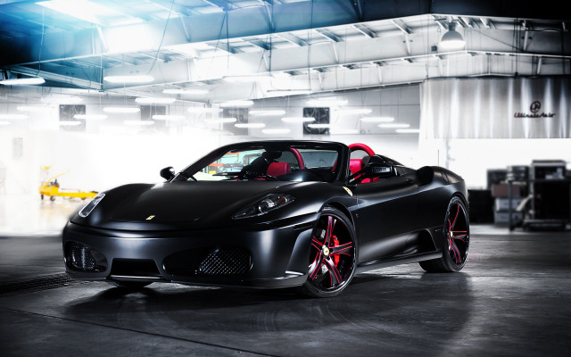Black sports car red rims #5 free wallpaper for desktop - medium preview image
