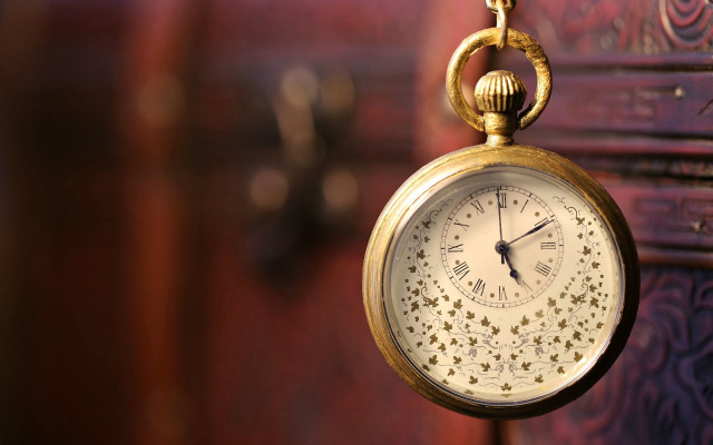 Gold pocketwatch steampunk gears wooden free wallpaper for desktop - medium preview image