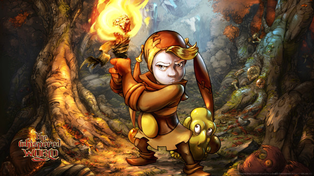 Cartoon character holding fire forest free wallpaper for desktop - medium preview image