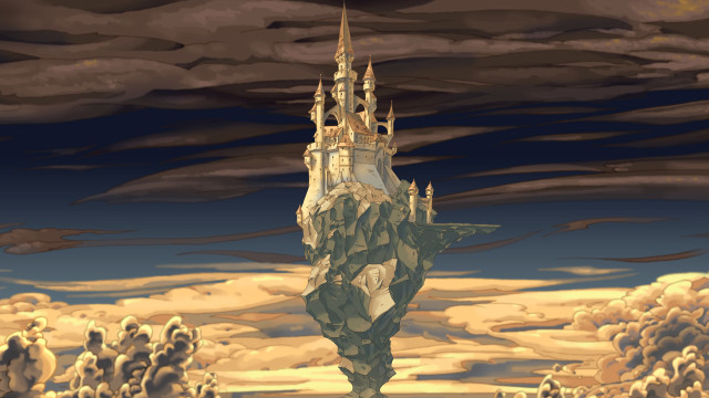 Castle sky clouds background foreground free wallpaper for desktop - medium preview image